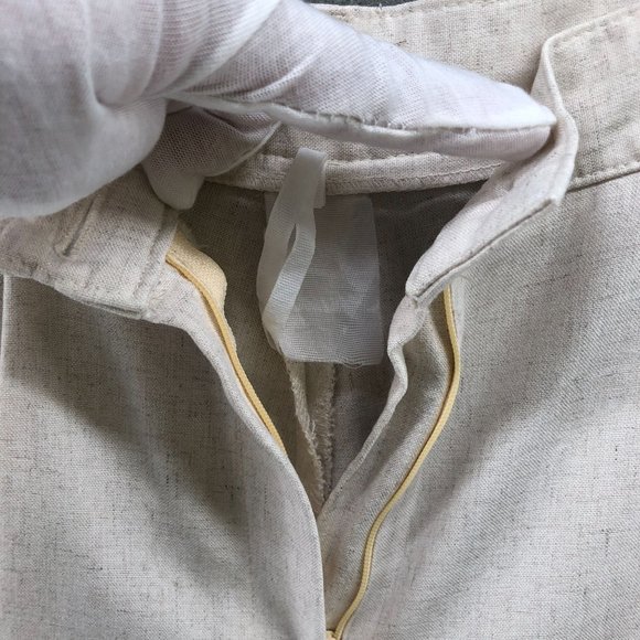 Vintage High Waisted Slub Cotton Breathable Relaxed Pants Womens Size 30 Oatmeal - Picture 7 of 12